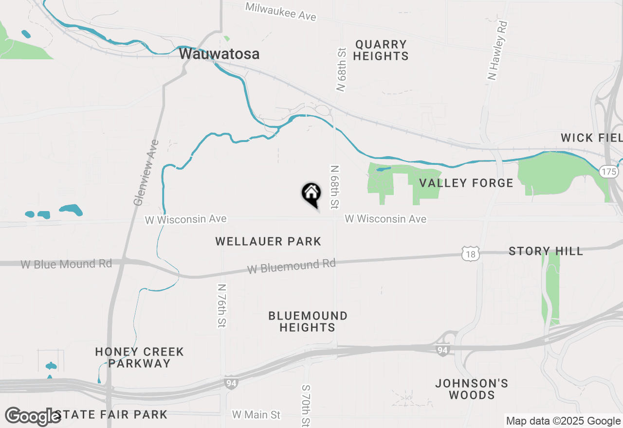 Map of 6928 W Wisconsin Ave, Wauwatosa, WI 53213
