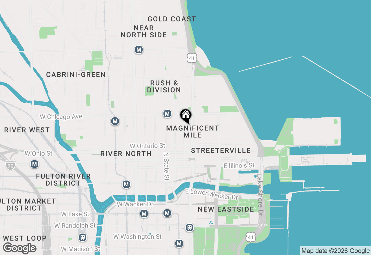 Map of 100 E Huron Street #1506, Chicago, IL 60611