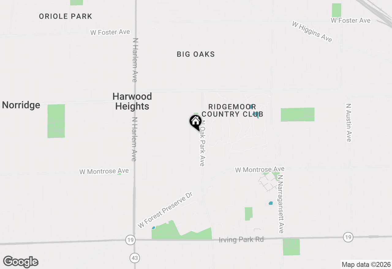 Map of 4527 N Newcastle Avenue, Harwood Heights, IL 60706