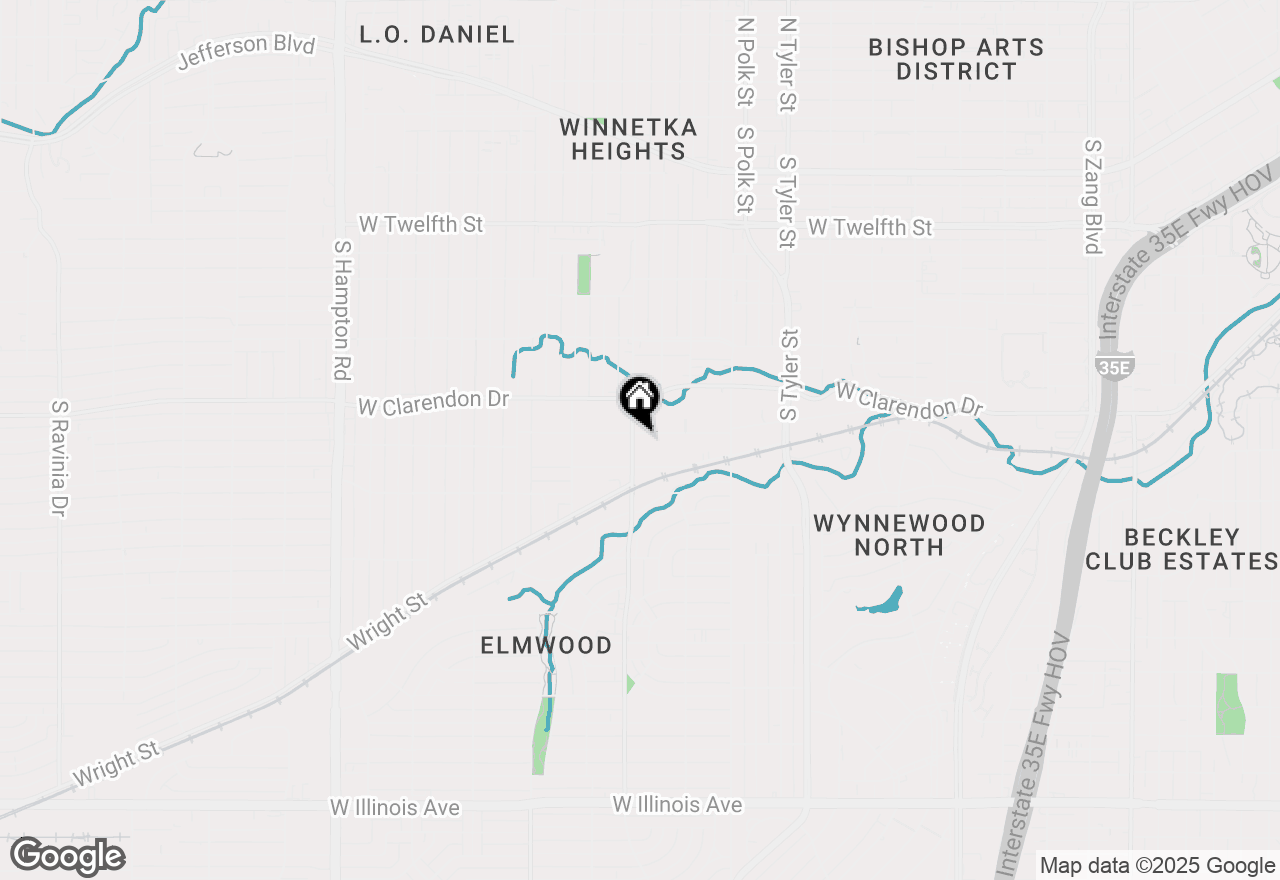Map of 1206 S Edgefield Avenue, Dallas, TX 75208