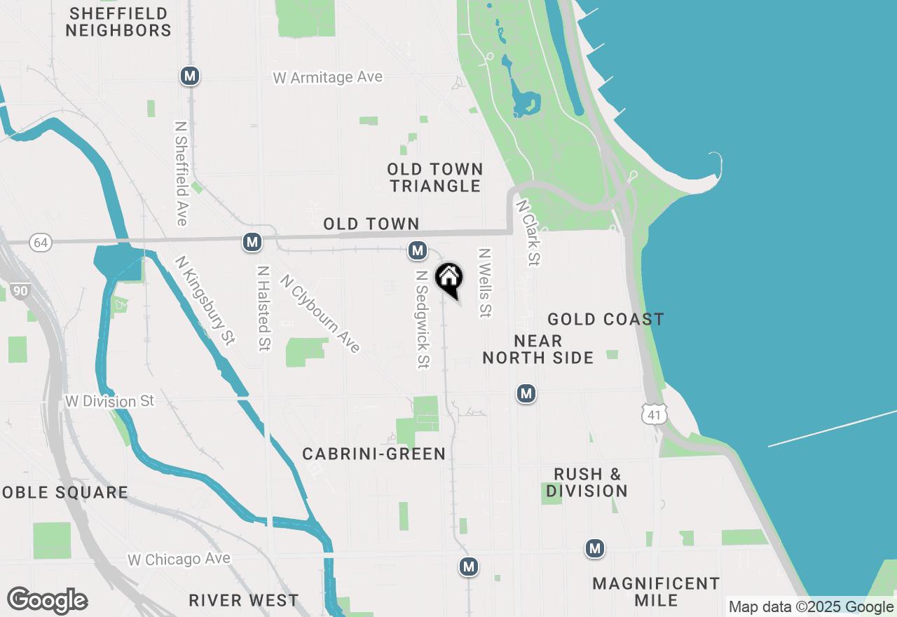 Map of 1400 N North Park Avenue #A, Chicago, IL 60610