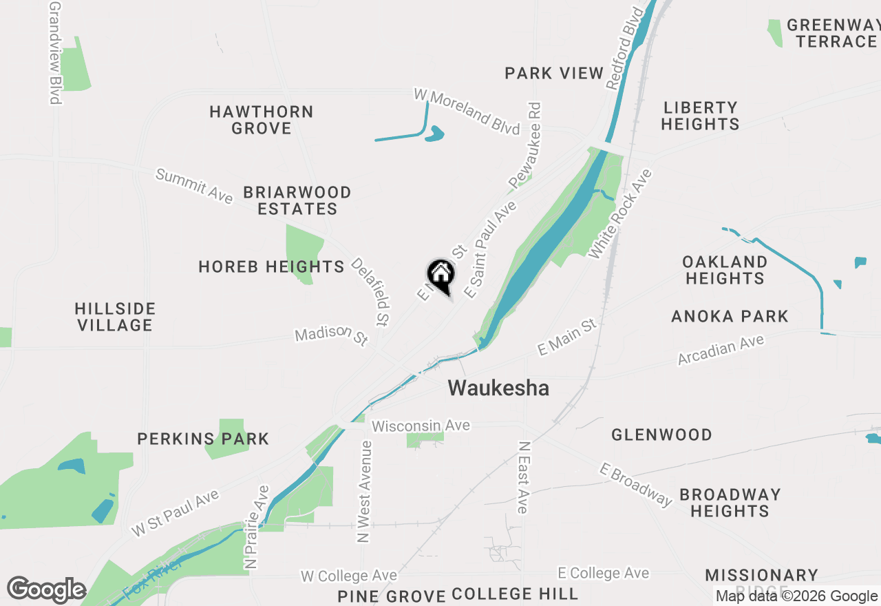Map of 223 Nw Barstow St, Waukesha, WI 53188