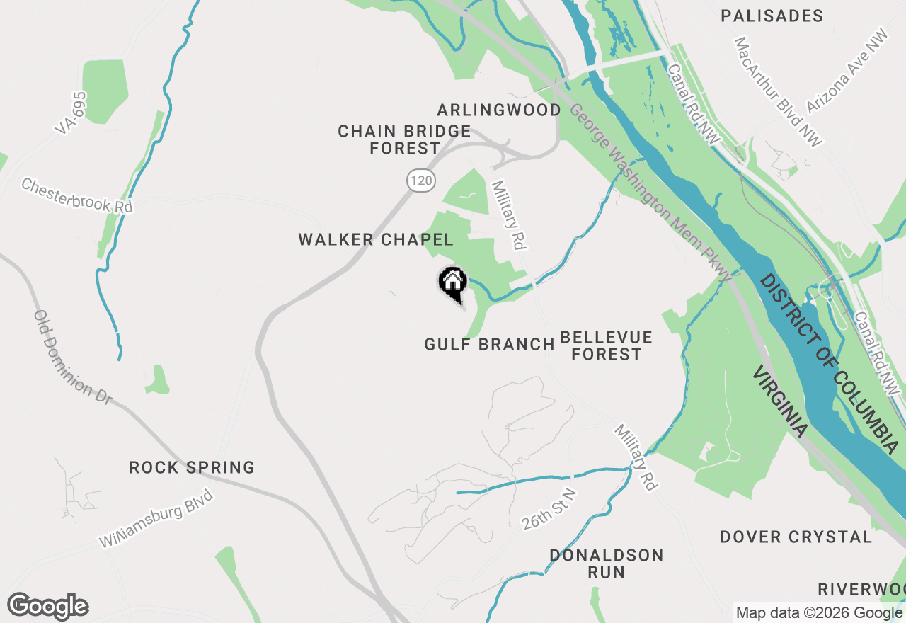 Map of 3605 N Upland Street, Arlington, VA 22207