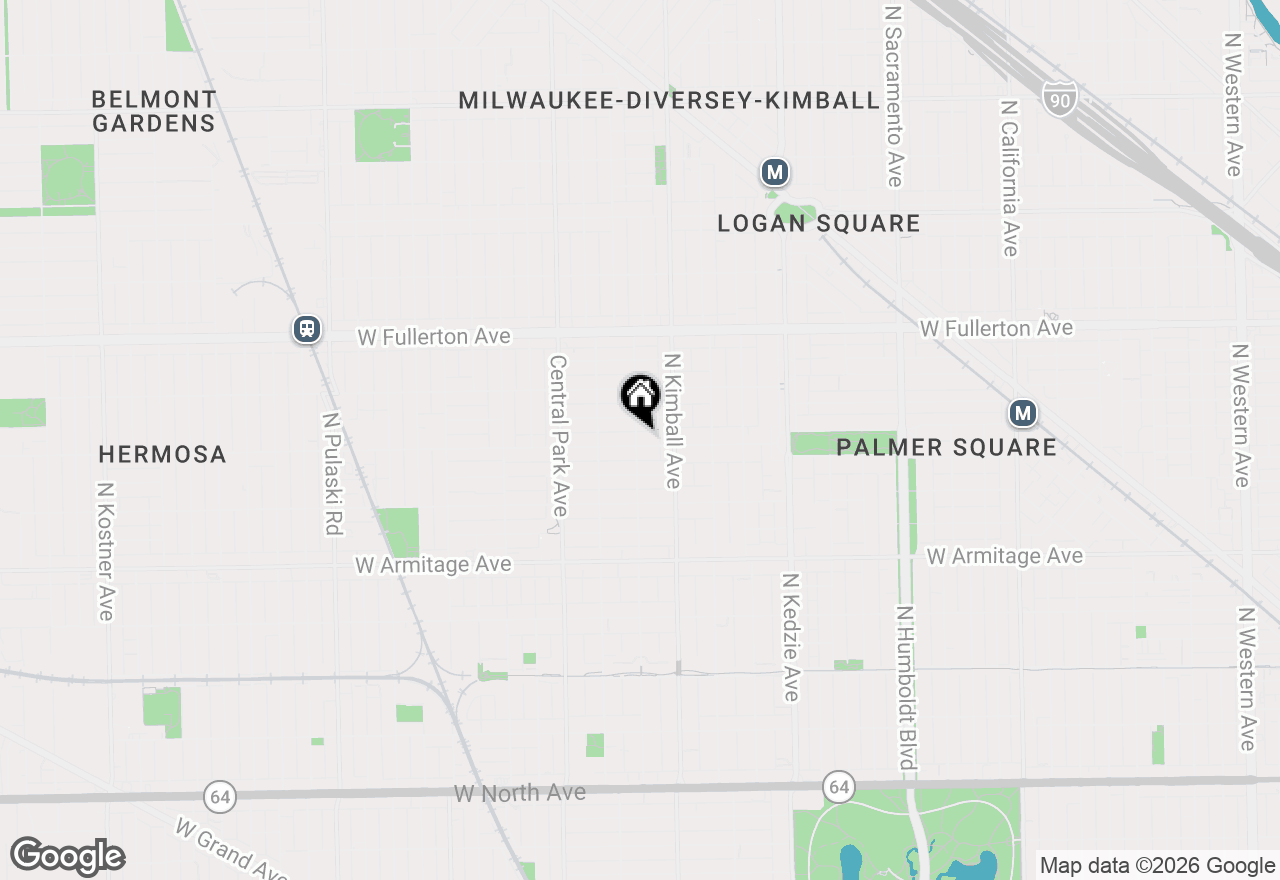 Map of 3434 W Palmer Street, Chicago, IL 60647