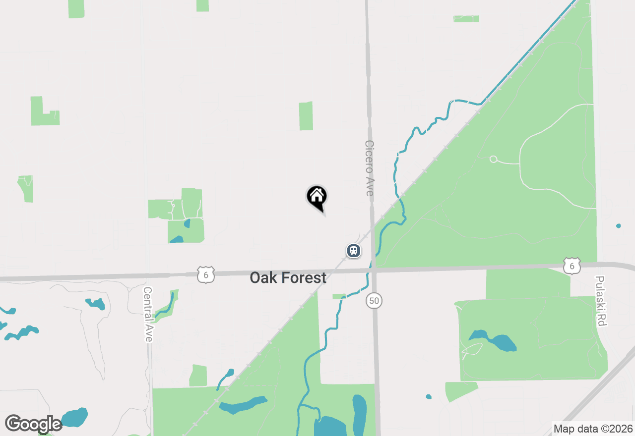 Map of 15707 Lavergne Avenue, Oak Forest, IL 60452