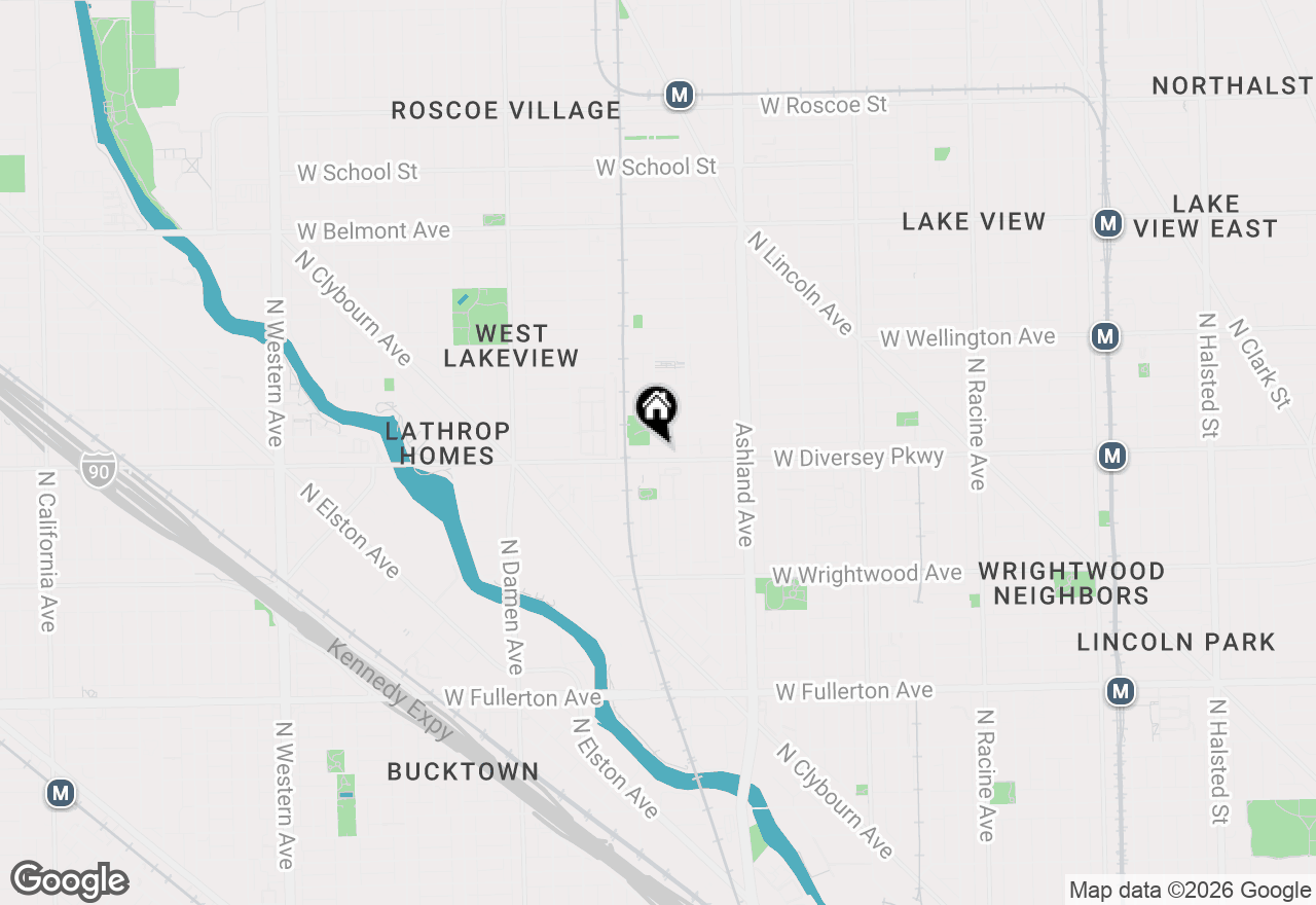 Map of 1732 W Diversey Parkway #2W, Chicago, IL 60614