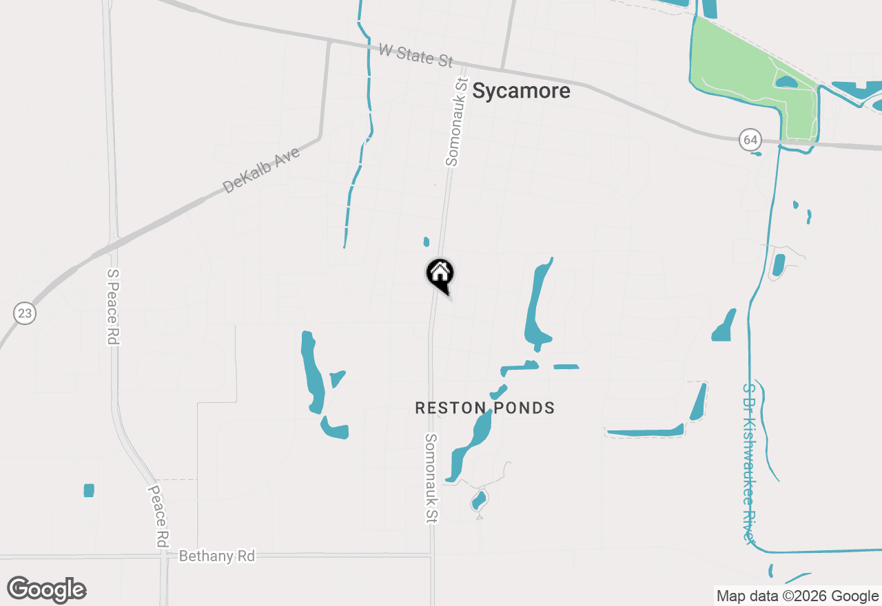 Map of 1034 Somonauk Street, Sycamore, IL 60178
