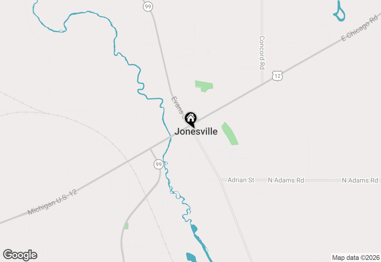 Map of 114 Maumee Street, Jonesville, MI 49250