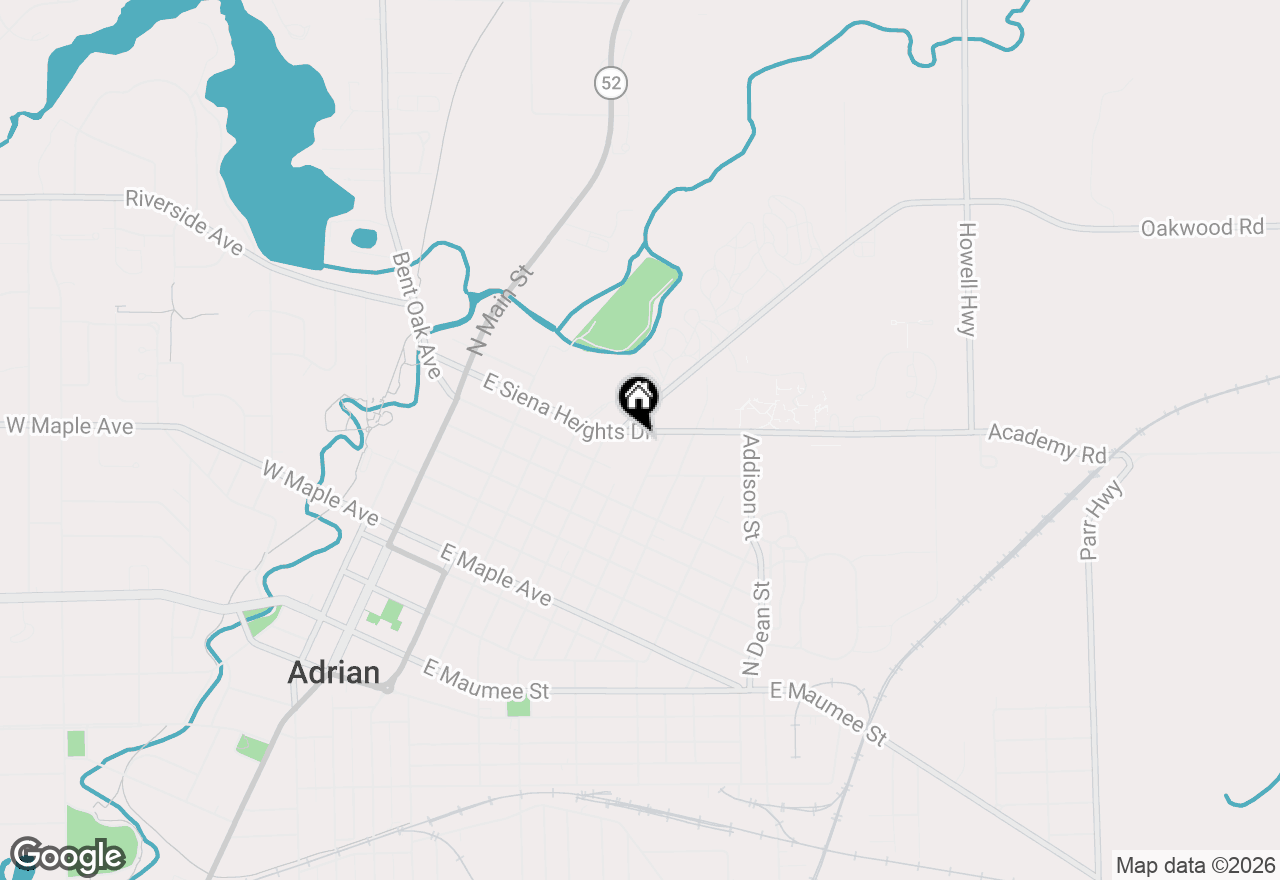 Map of 534 E Siena Heights Drive, Adrian, MI 49221
