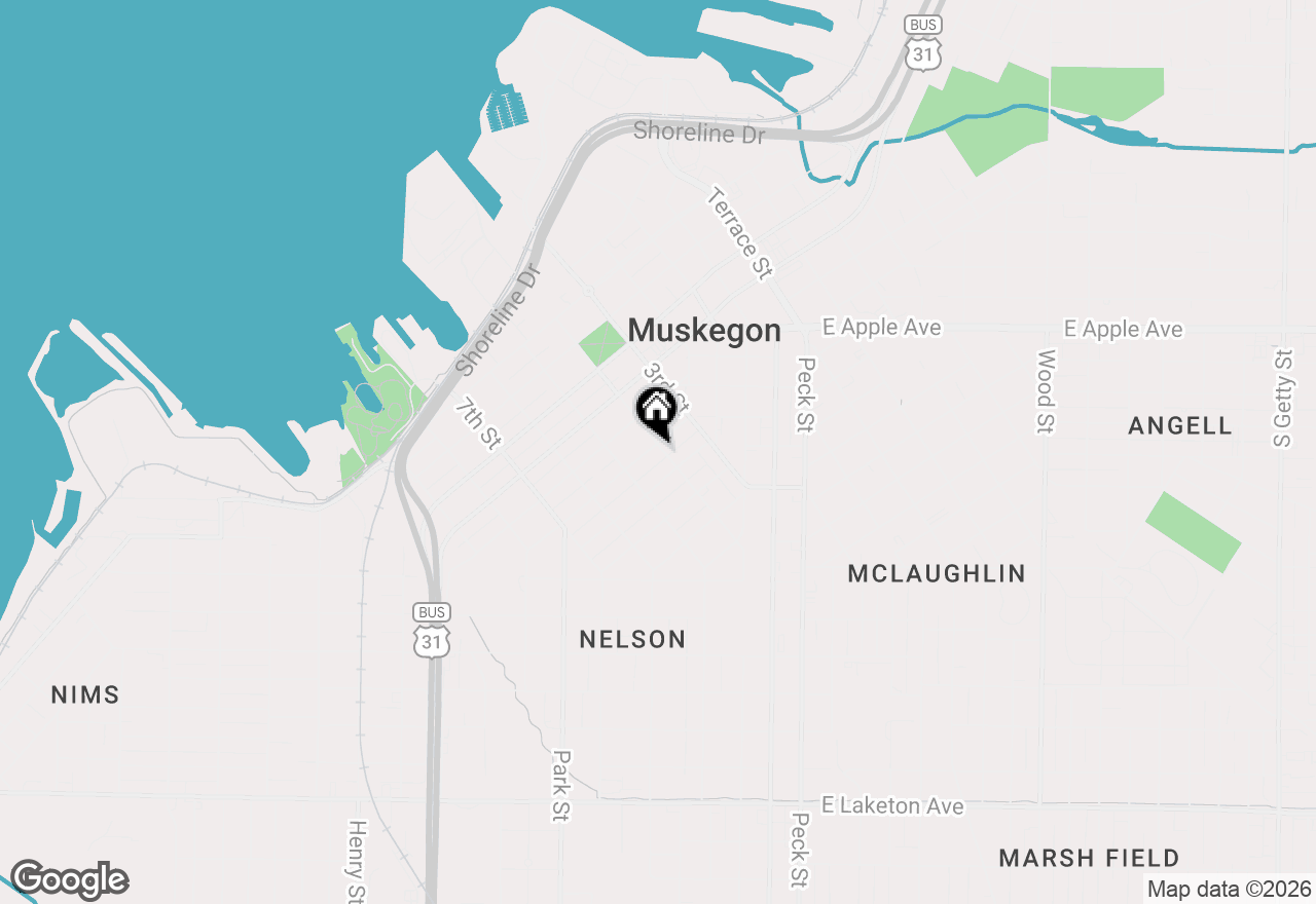 Map of 1203 4th Street, Muskegon, MI 49441