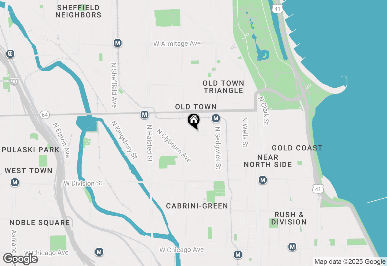 Map of 1443 N Mohawk Street #3, Chicago, IL 60610