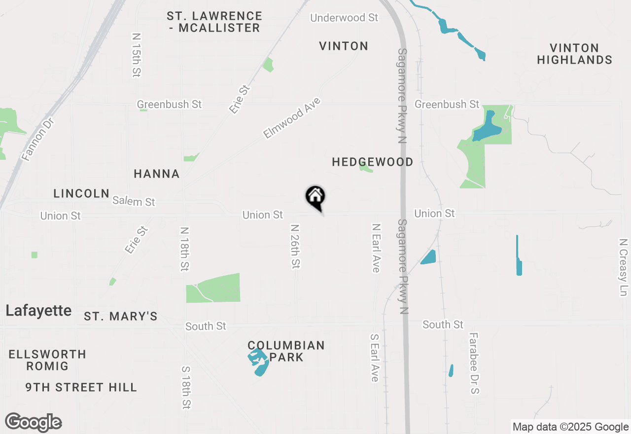 Map of 2707 Union Street, Lafayette, IN 47904