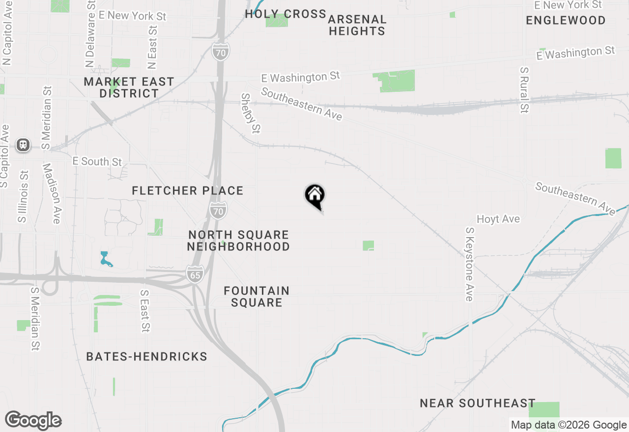 Map of 1429 Fletcher Avenue, Indianapolis, IN 46203