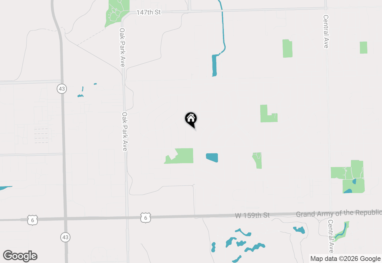 Map of 15422 Ridgeland Avenue, Oak Forest, IL 60452