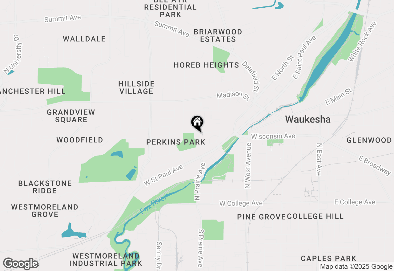 Map of 407 Greenwood Ave, Waukesha, WI 53188