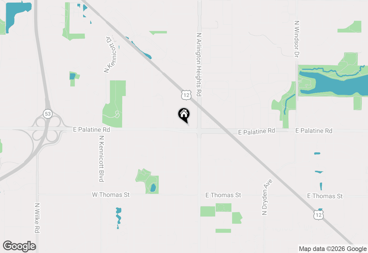 Map of 1908 N Evergreen Avenue, Arlington Heights, IL 60004