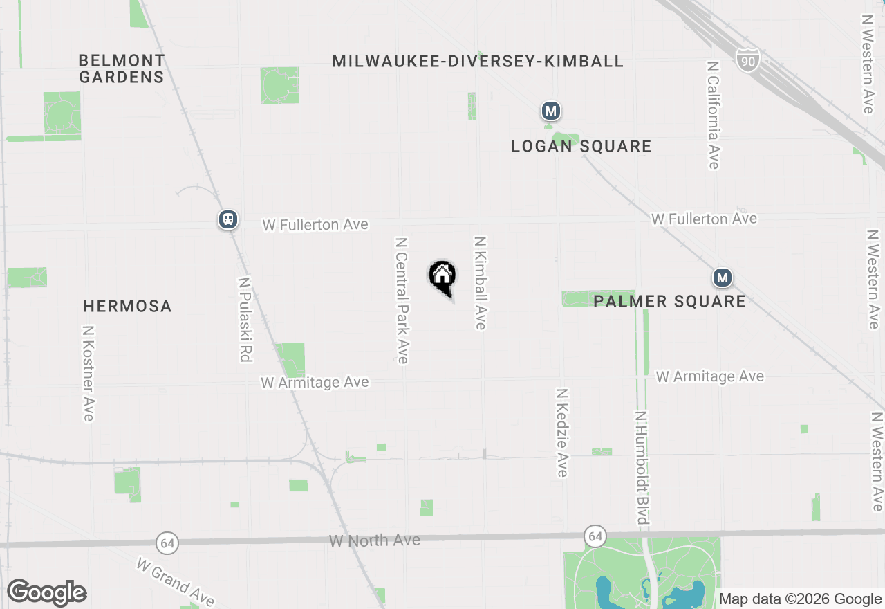 Map of 3517 W Palmer Street, Chicago, IL 60647