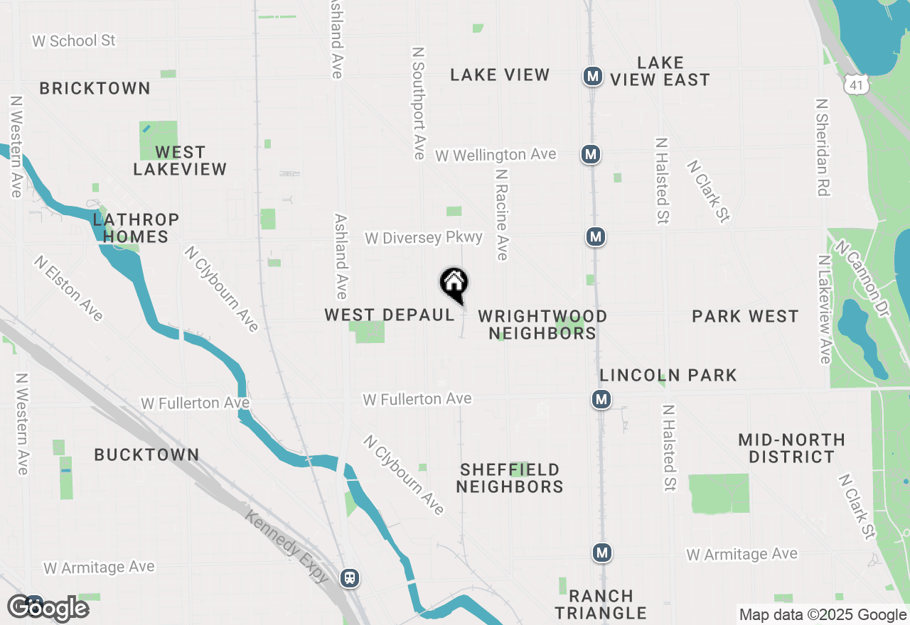 Map of 1314 W Wrightwood Avenue #1, Chicago, IL 60614