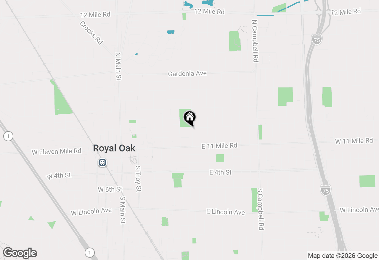 Map of 225 N Alexander Avenue, Royal Oak, MI 48067