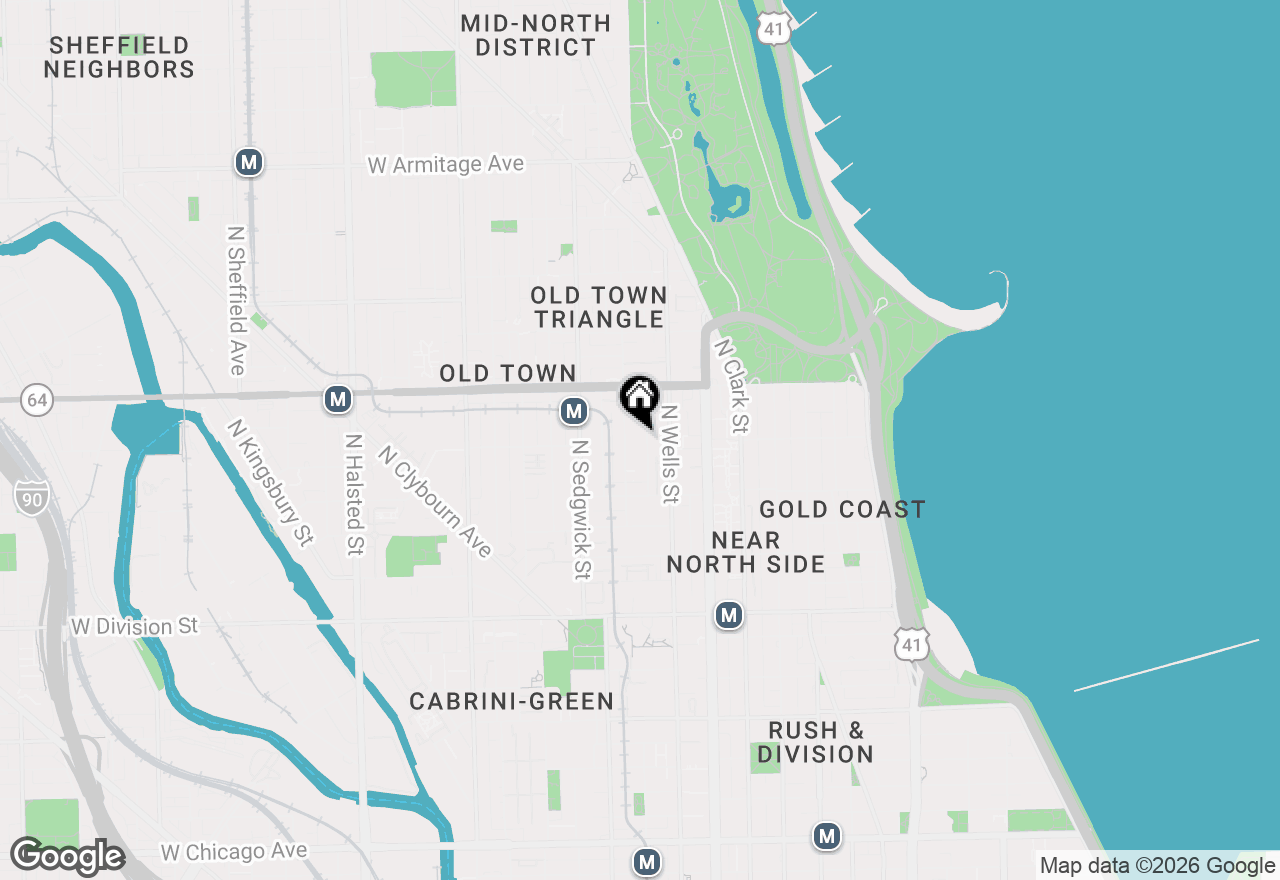 Map of 1500 N Wieland Street #2S, Chicago, IL 60610