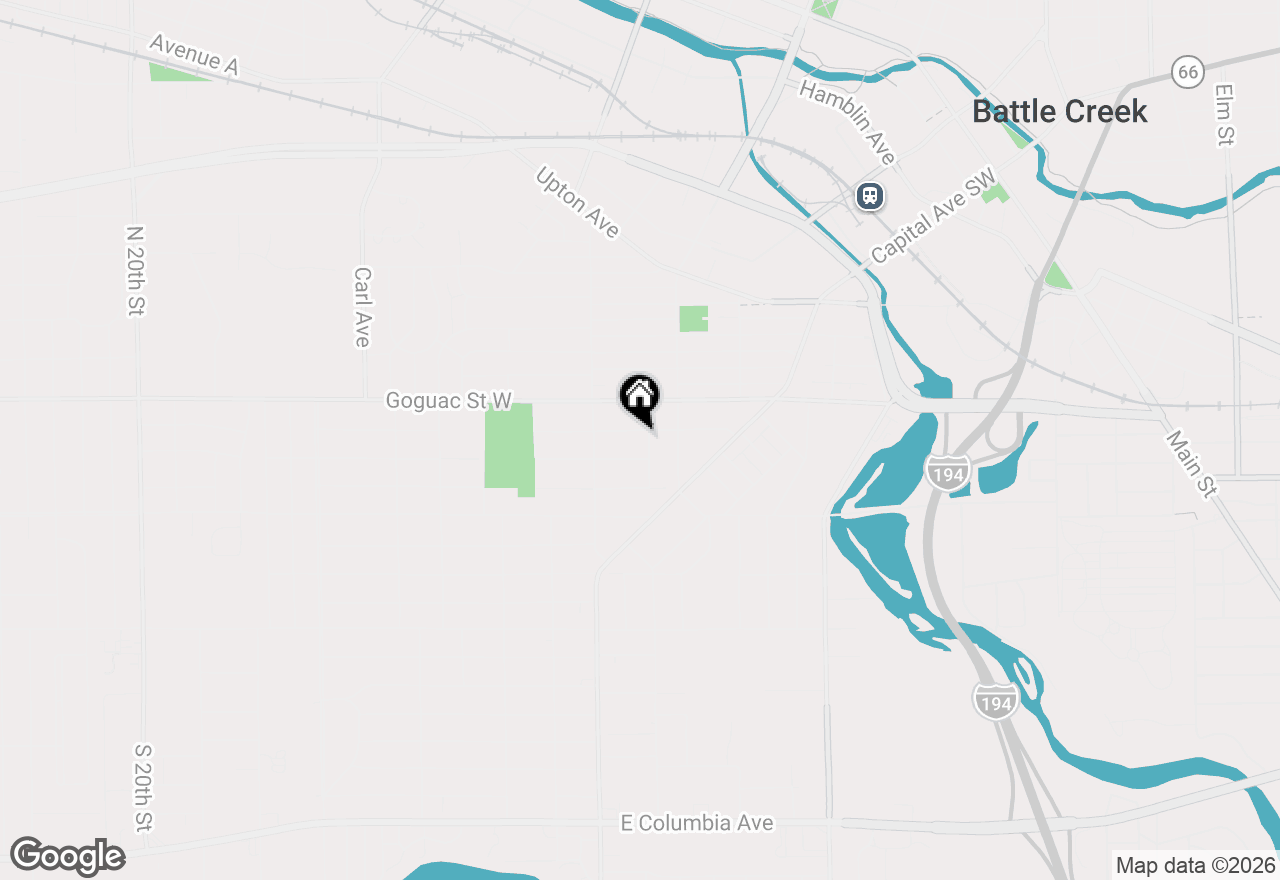 Map of 93 Webber Street, Battle Creek, MI 49015