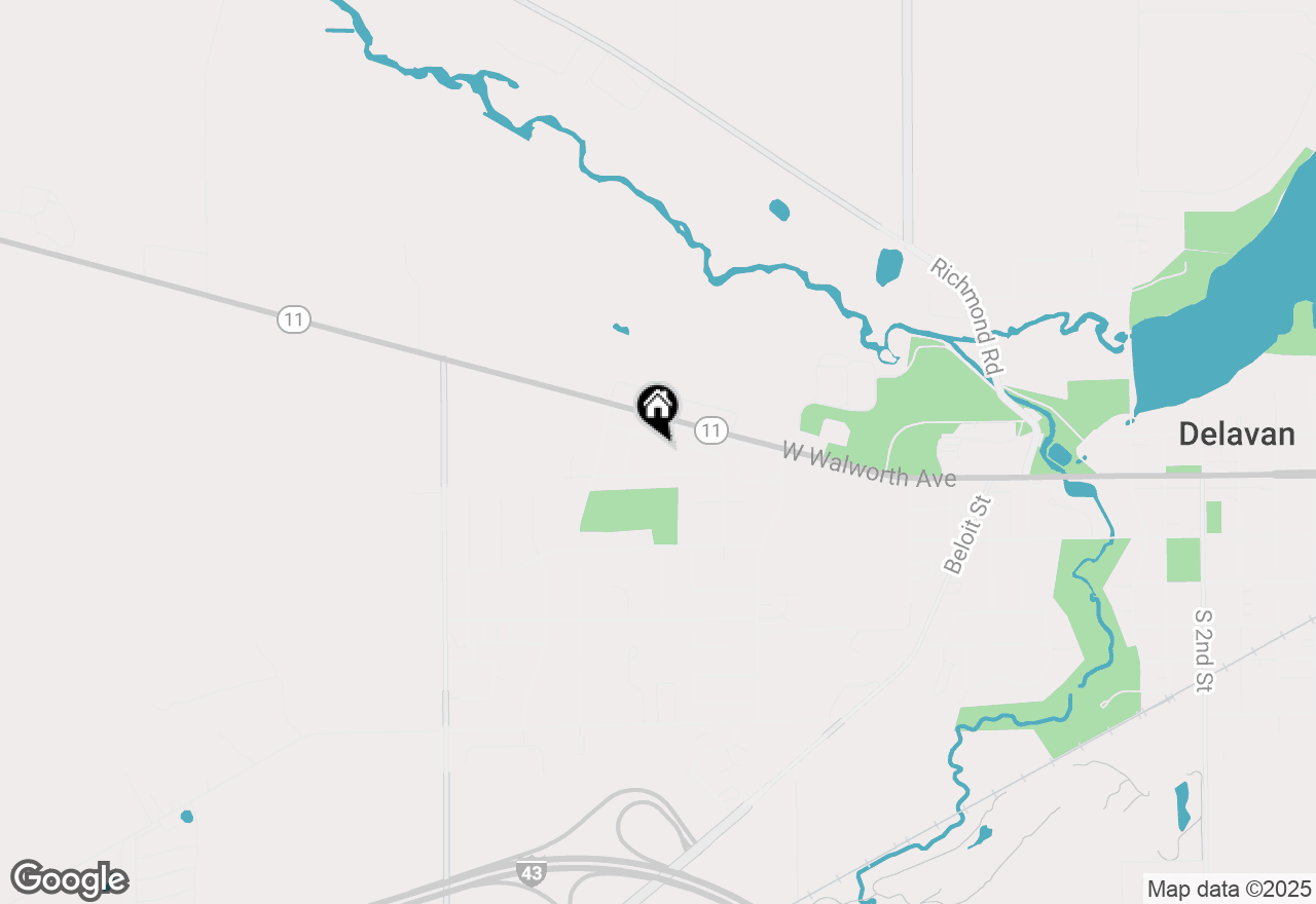 Map of 1306 Evergreen Dr, Delavan, WI 53115