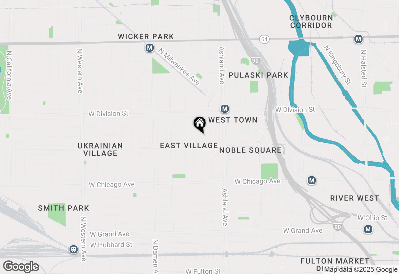 Map of 1035 N Hermitage Avenue #3PH, Chicago, IL 60622