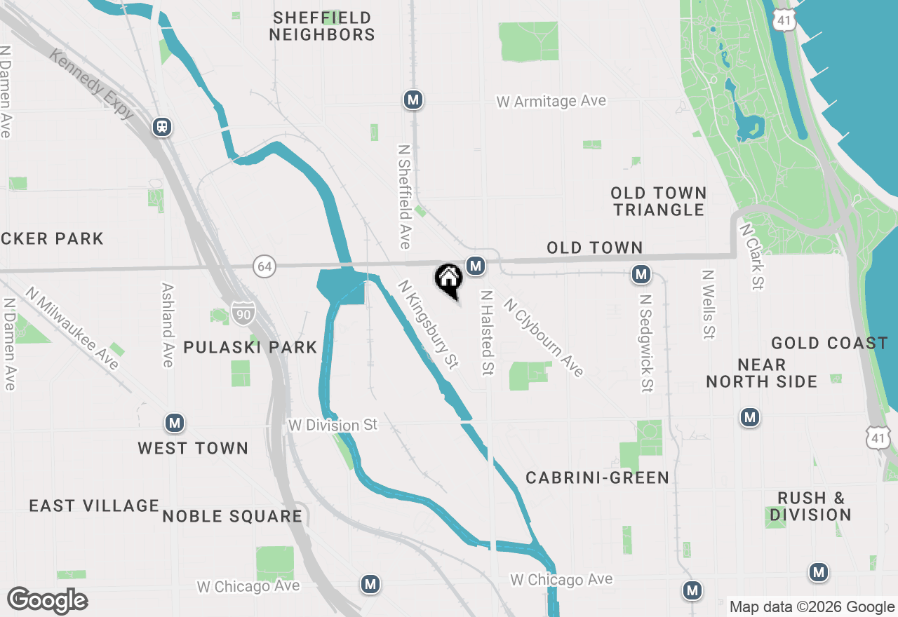 Map of 860 W Blackhawk Street #1701, Chicago, IL 60642