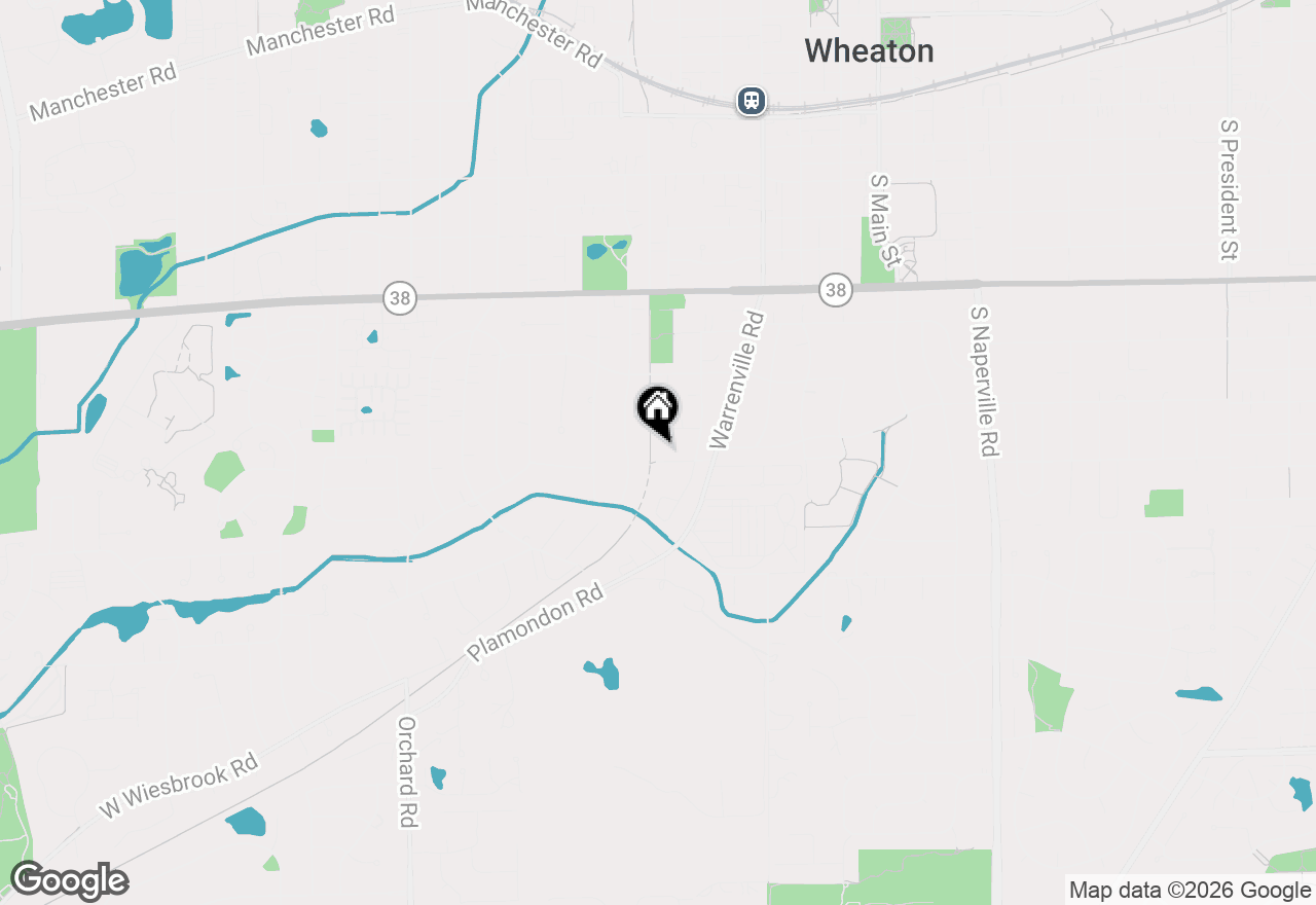 Map of 629 W Elm Street, Wheaton, IL 60189
