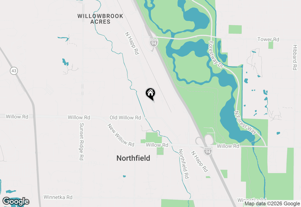 Map of 580 Happ Road, Northfield, IL 60093