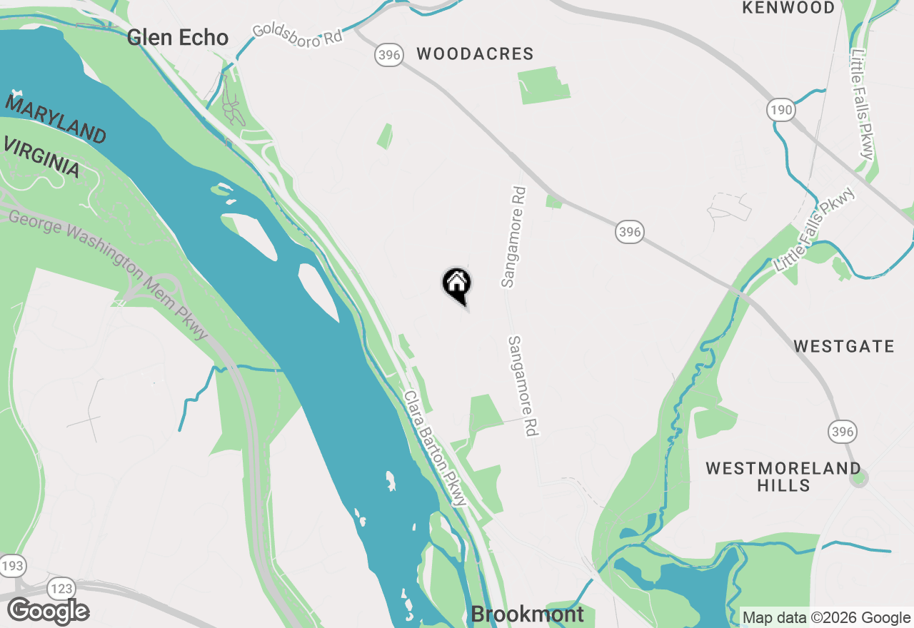 Map of 5104 Wehawken Road, Bethesda, MD 20816