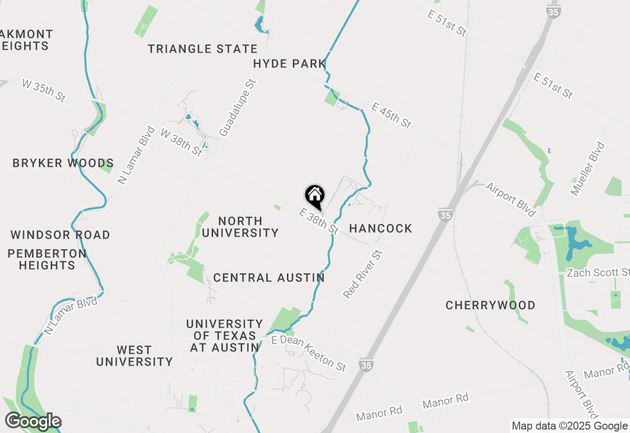 Map of 510 E 38th St, Austin, TX 78705