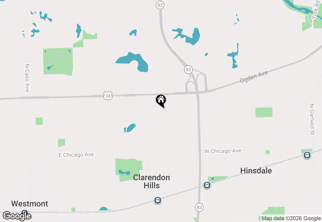 Map of 130 Naperville Road, Clarendon Hills, IL 60514