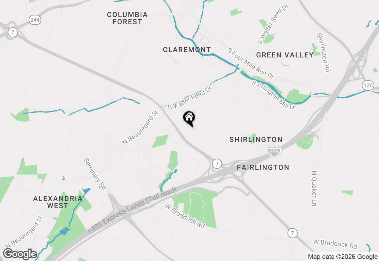 Map of 2925 S Dinwiddie Street, Arlington, VA 22206