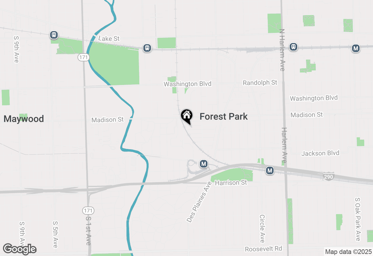 Map of 7744 Monroe Street, Forest Park, IL 60130