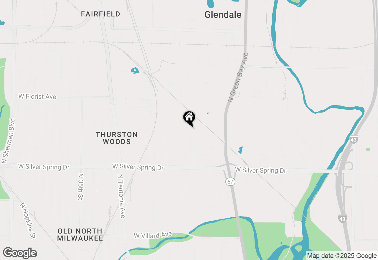 Map of 5800 N Bel Aire Dr, Glendale, WI 53209