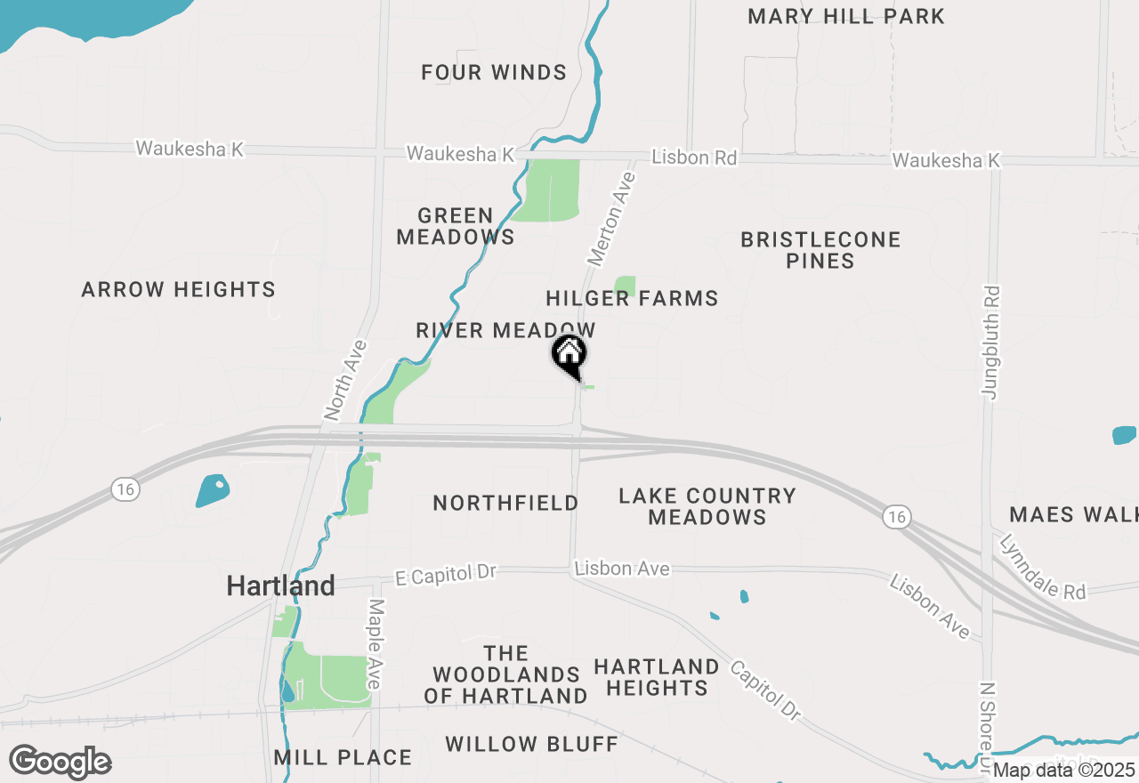 Map of 447 Merton Ave, Hartland, WI 53029