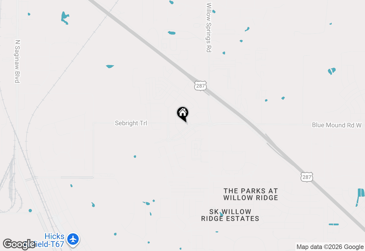 Map of 1629 Sebright Trail, Fort Worth, TX 76052