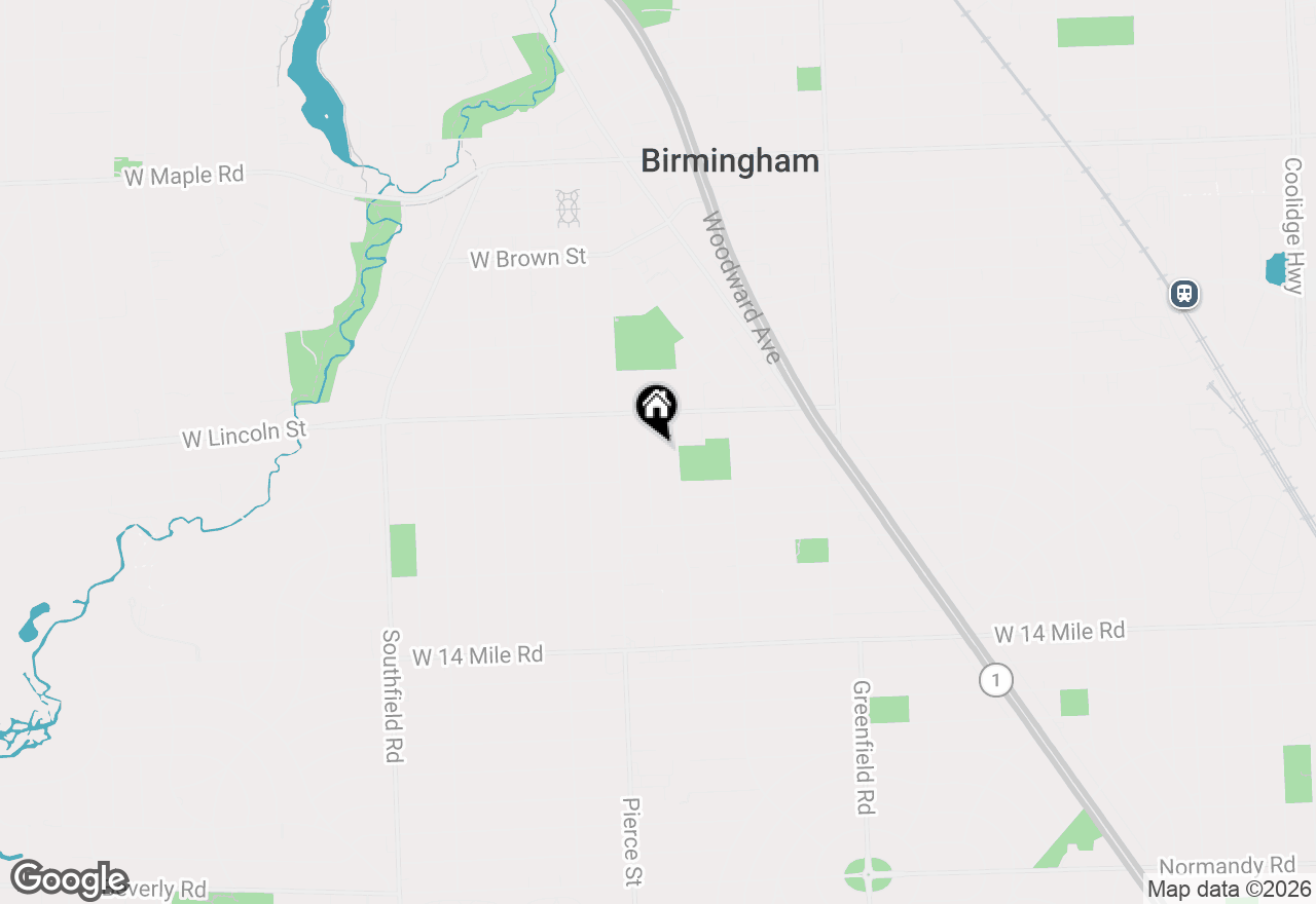 Map of 1259 Cedar Drive, Birmingham, MI 48009