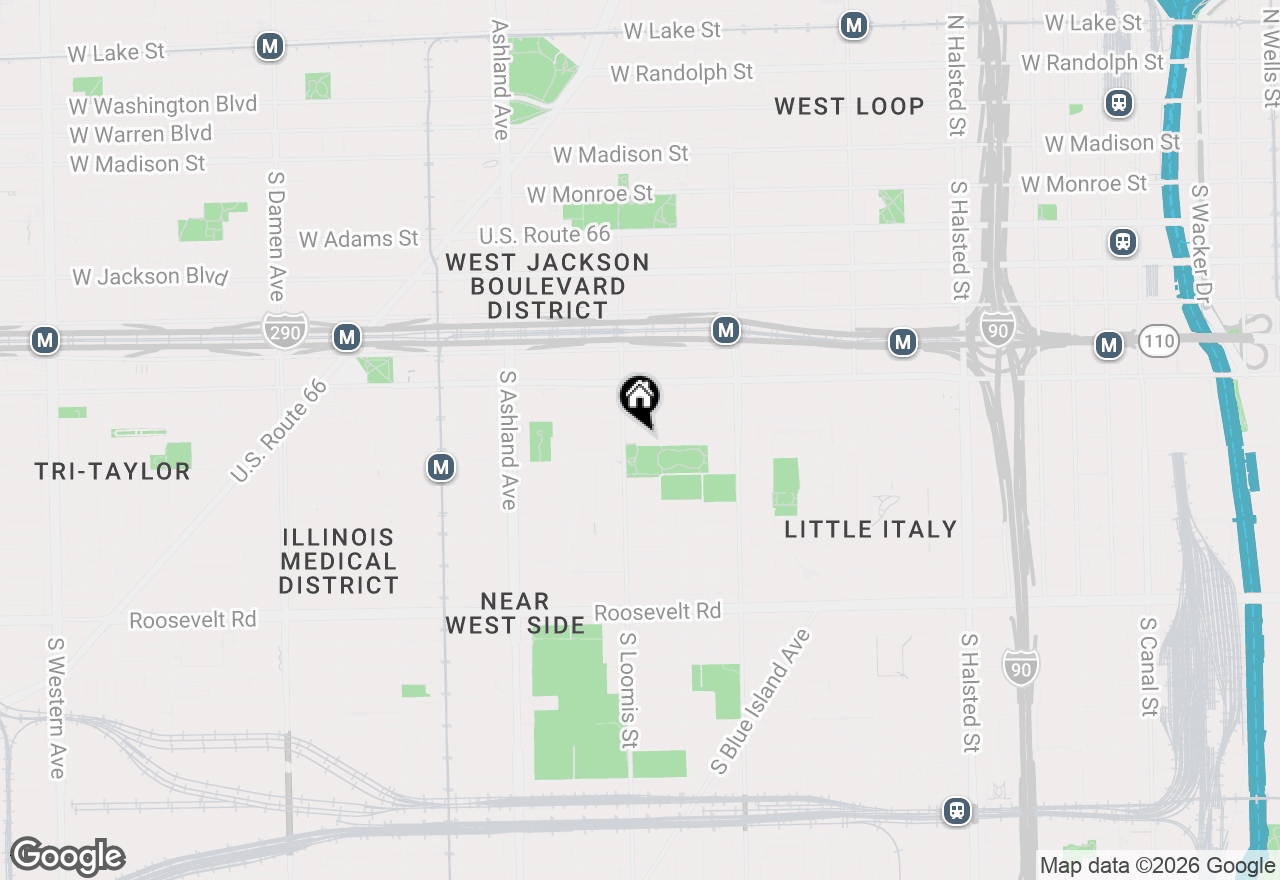 Map of 1320 W Lexington Street #2W, Chicago, IL 60607