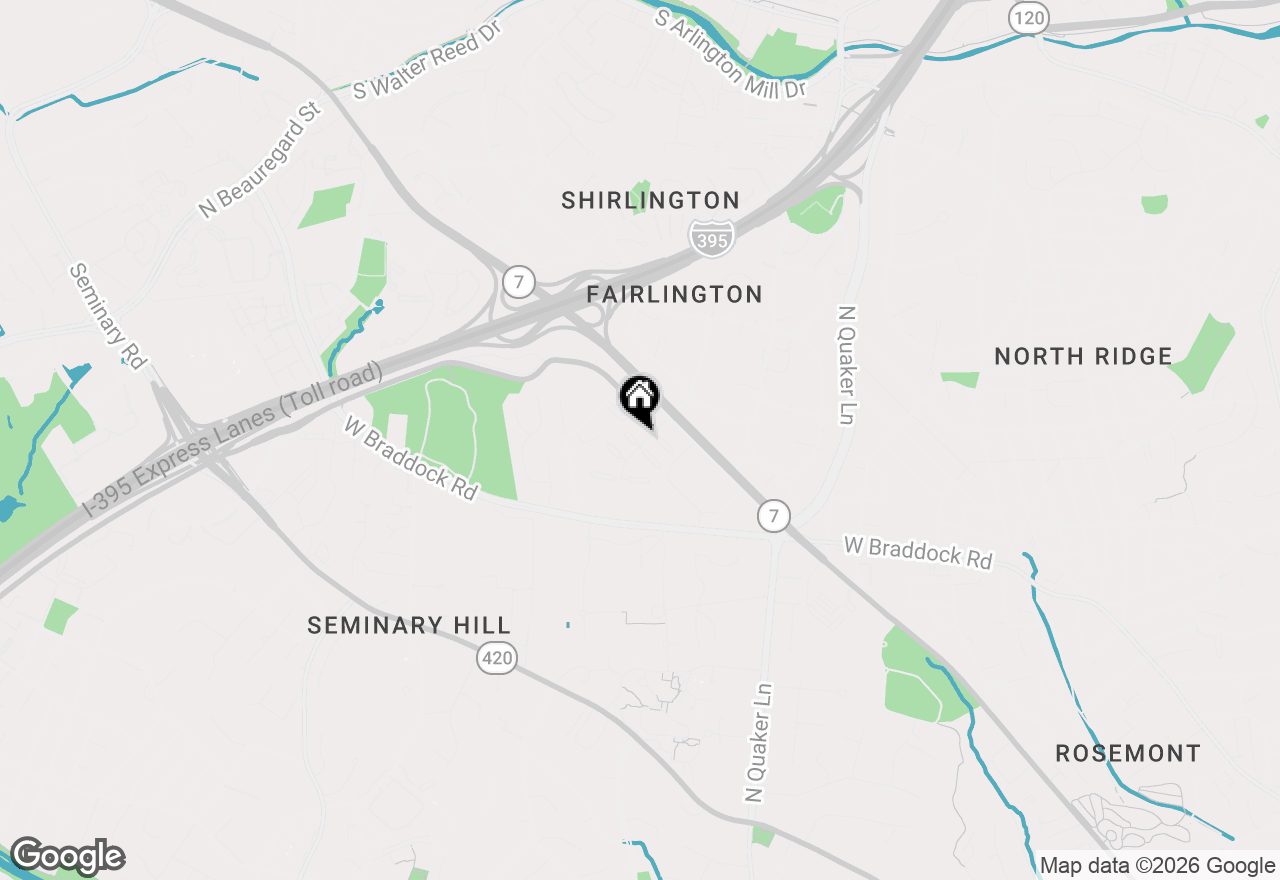 Map of 2406 N Dearing Street, Alexandria, VA 22302