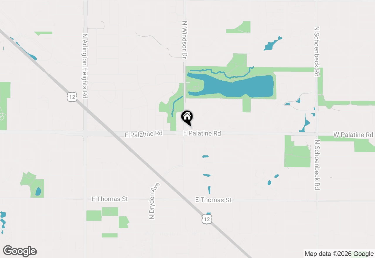 Map of 1409 E Rosehill Drive, Arlington Heights, IL 60004
