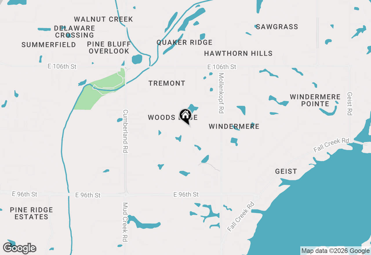 Map of 10368 Woods Edge Drive, Fishers, IN 46037