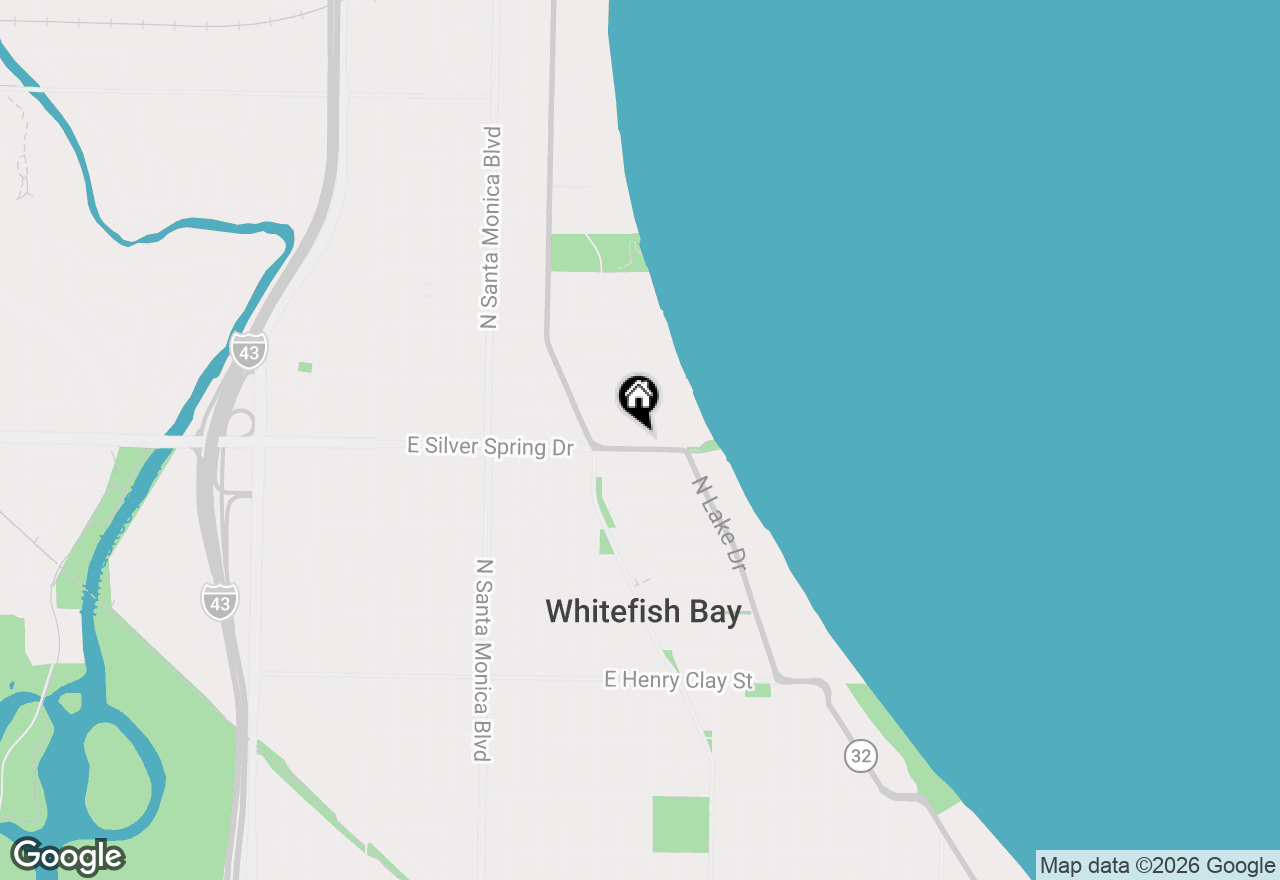 Map of 828 E Silver Spring Dr, Whitefish Bay, WI 53217