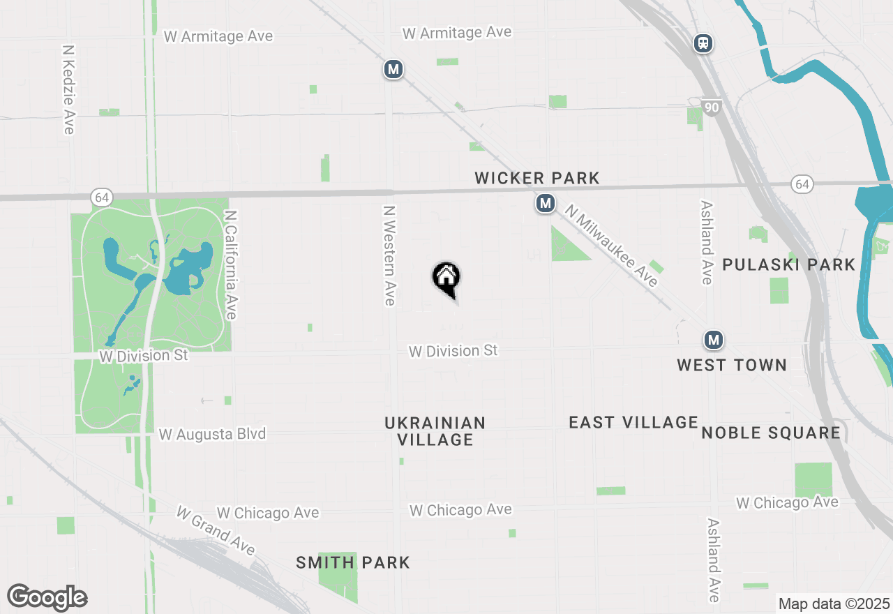 Map of 1302 N Bell Avenue, Chicago, IL 60622