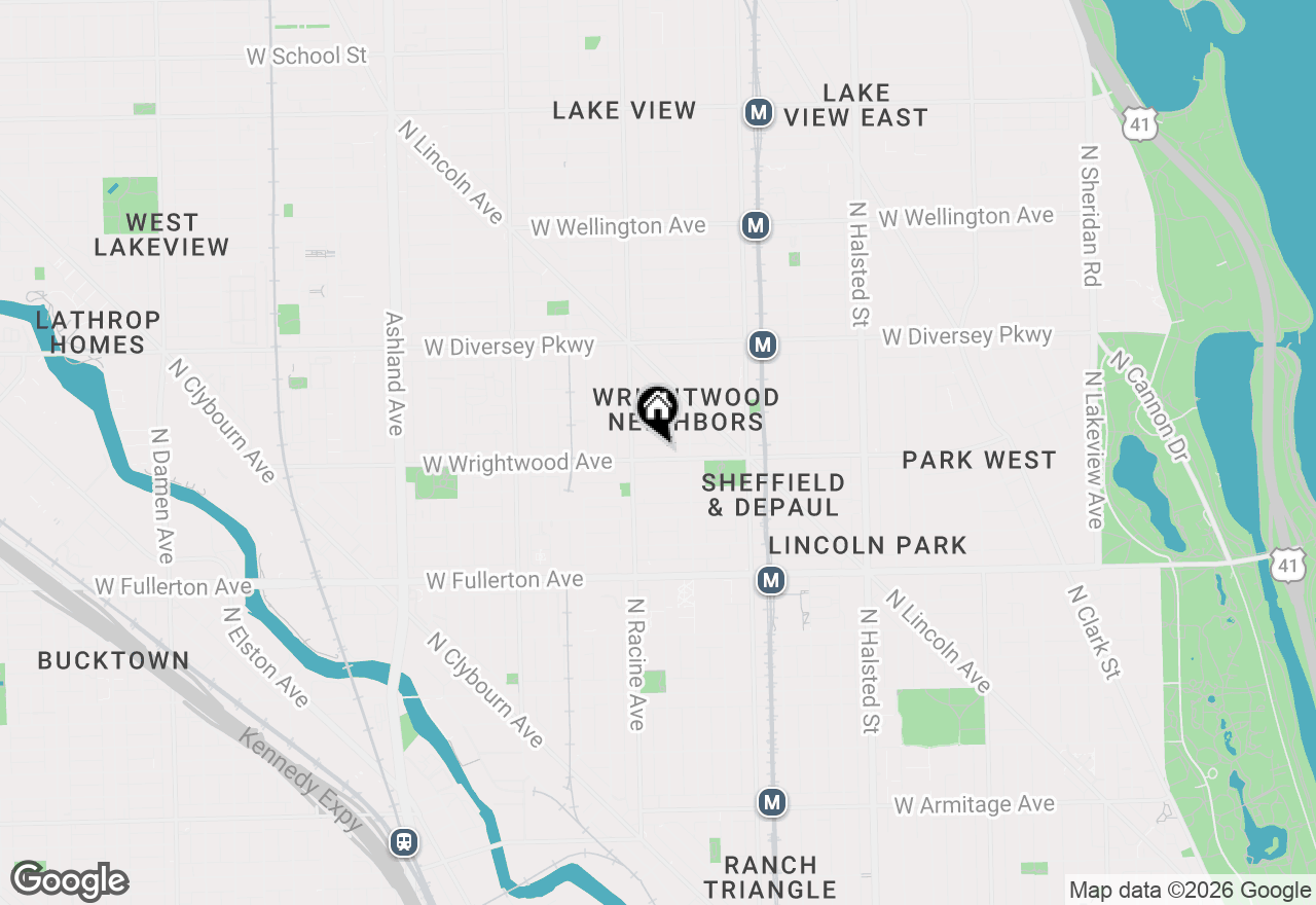 Map of 1132 W Wrightwood Avenue #1, Chicago, IL 60614