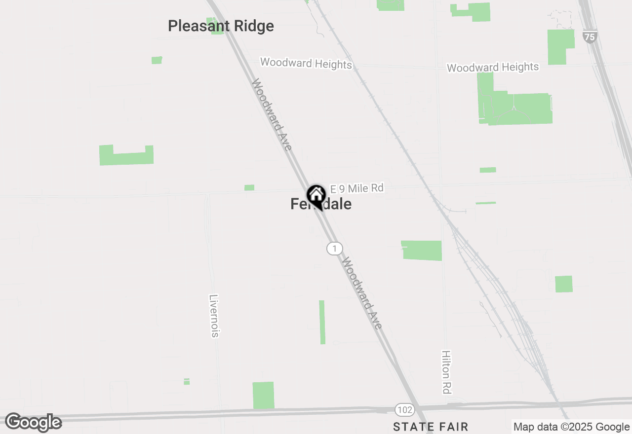 Map of 611 W 9 Mile Road, Ferndale, MI 48220