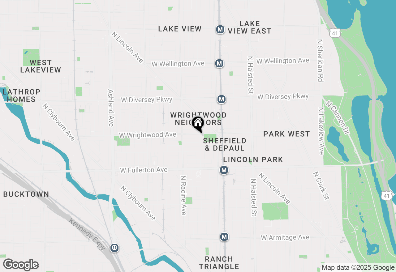 Map of 1103 W Wrightwood Avenue #1, Chicago, IL 60614