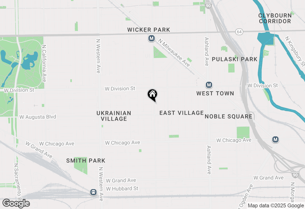 Map of 1046 N Damen Avenue #3N, Chicago, IL 60622