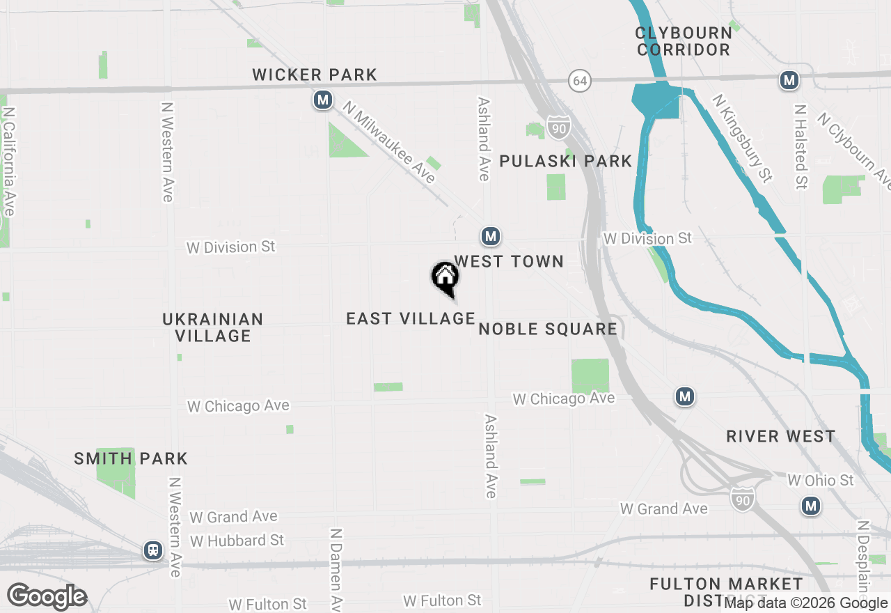 Map of 1022 N Paulina Street #2, Chicago, IL 60622